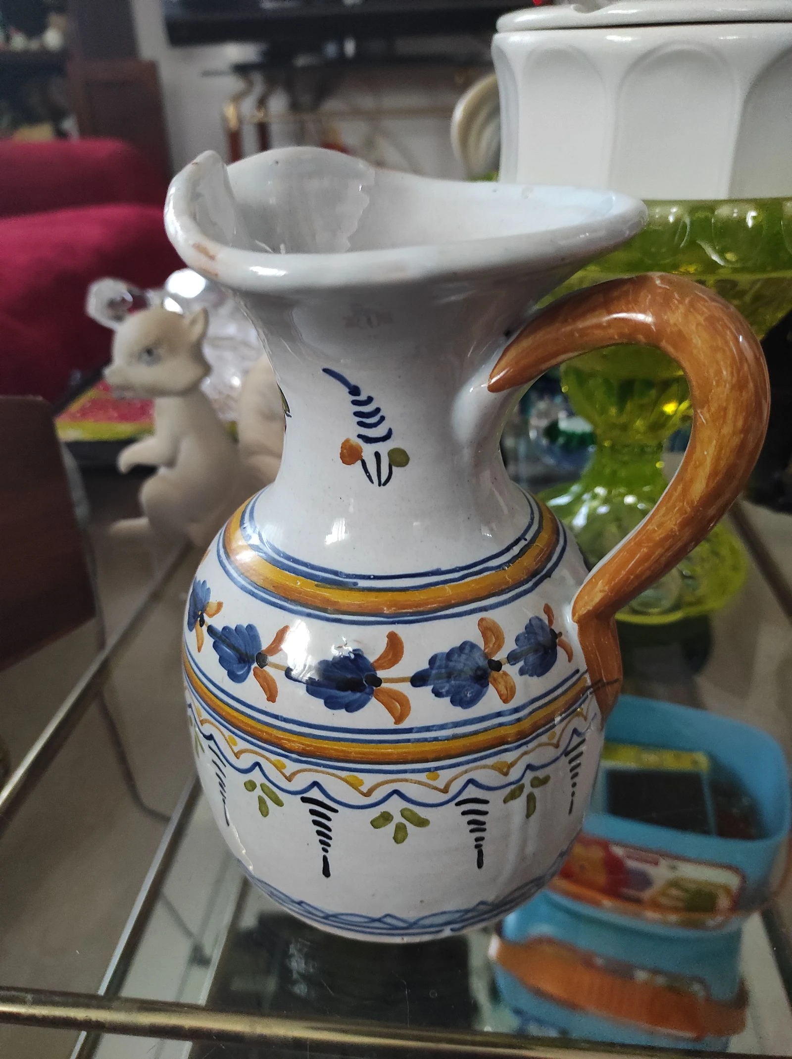 Meerkleurig geglazuurd Talavera keramisch kan – photo 2
